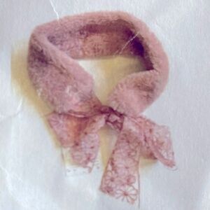 NWT Anthropologie Collar Roffe Pink FurLace Tie